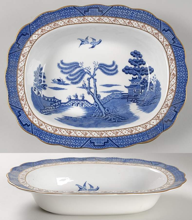 Real Old Willow 10" Oval Vegetable Bowl by Royal Doulton-1