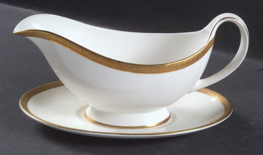 Royal Gold Gravy Boat & Underplate by Royal Doulton-1