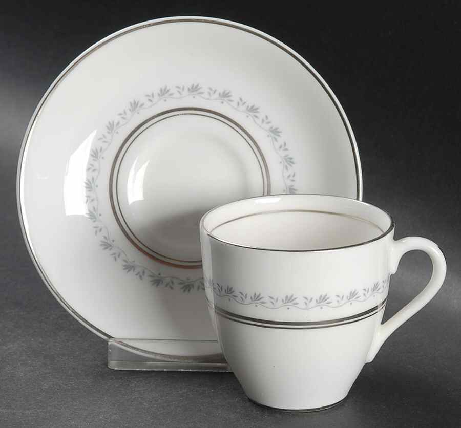 Tiara Flat Demitasse Cup & Saucer Set by Royal Doulton-1