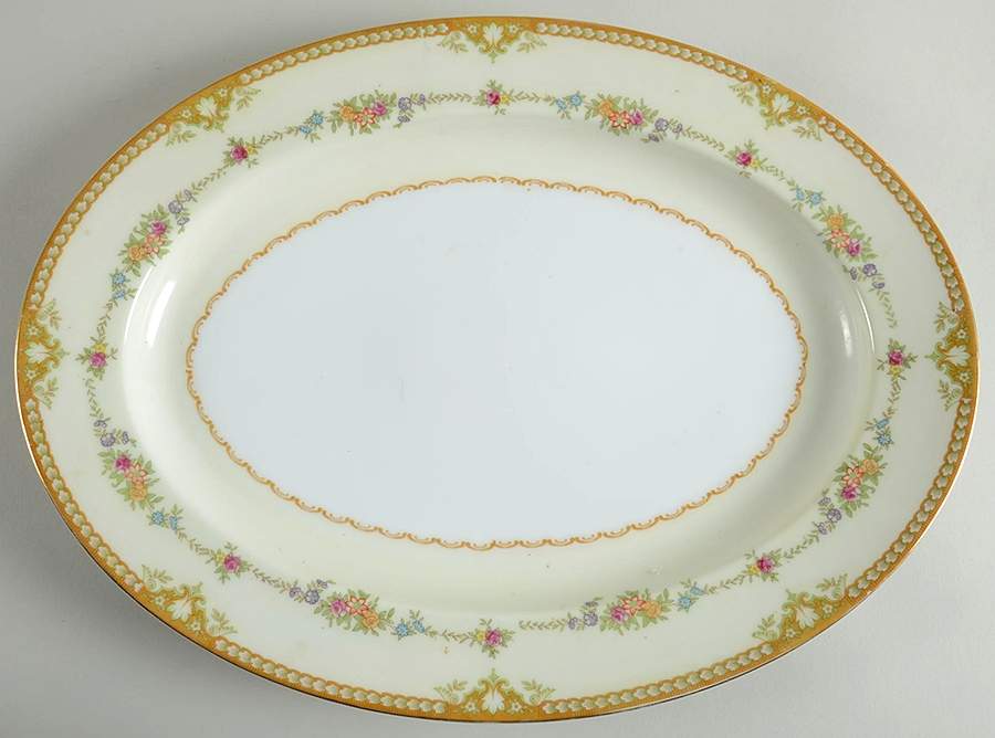 RDB3 (JAPAN) 16" Oval Serving Platter by Royal Derby (Japan)-1