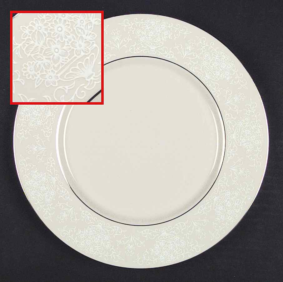 Champagne Lace (All Cream) Dinner Plate by Ridgewood-1