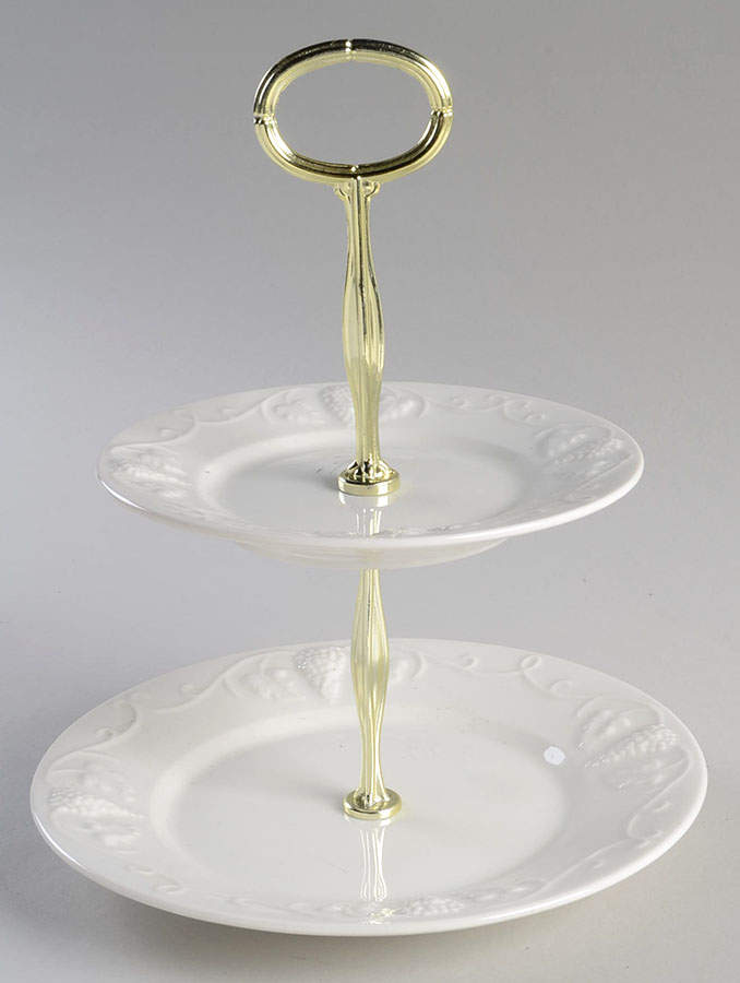 Grape 2-Tiered Serving Tray (Salad & Bread/Butter Plate) by Red Cliff-1