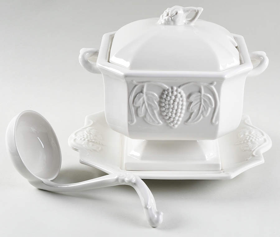 Grape Tureen & Lid w/Ladle & Underplate by Red Cliff-1