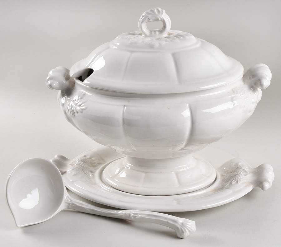 Grape Oval Tureen & Lid with Underplate by Red Cliff-1