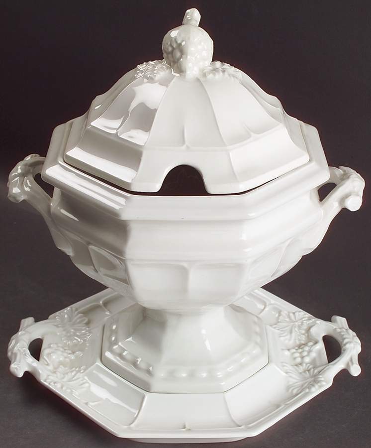 Grape Tureen & Lid w/Underplate by Red Cliff-1