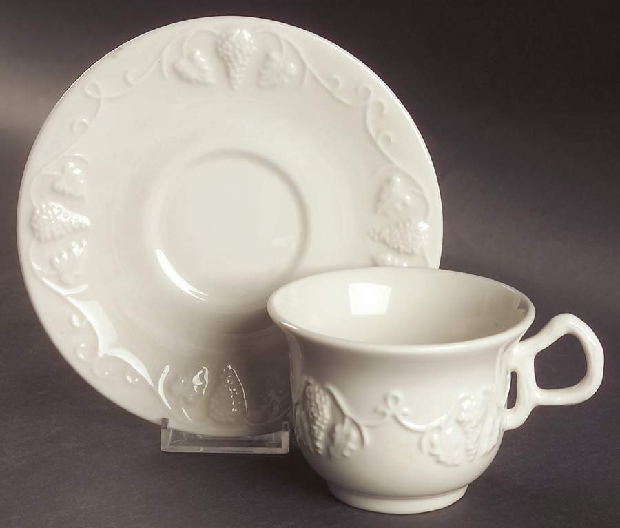 Grape Flat Cup & Saucer Set by Red Cliff-1