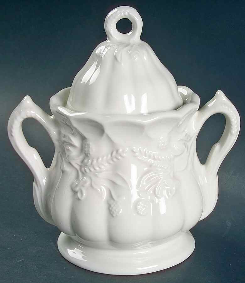 Wheat (Ribbed) Sugar Bowl & Lid by Red Cliff-1