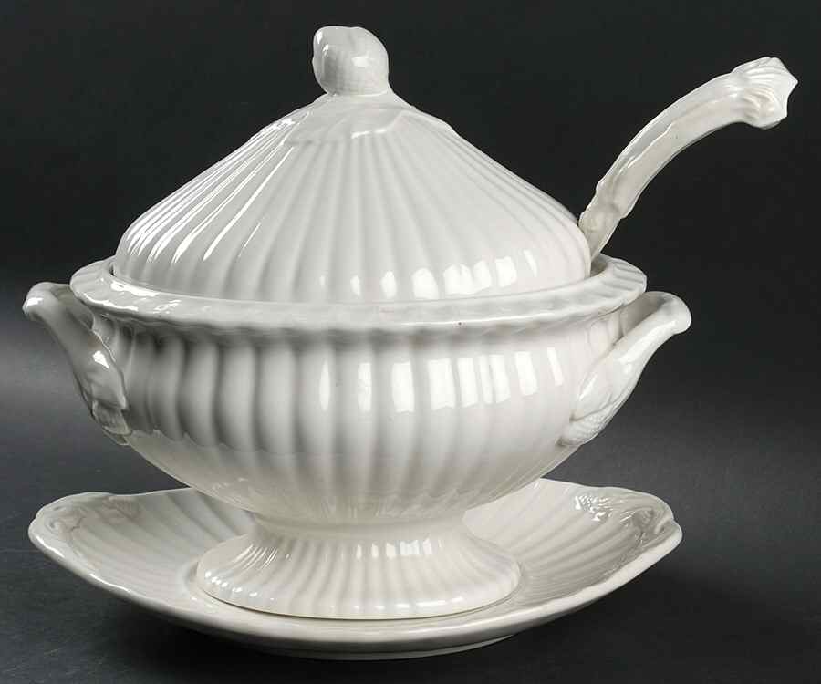 Wheat (Ribbed) Tureen & Lid w/Ladle & Underplate by Red Cliff-1