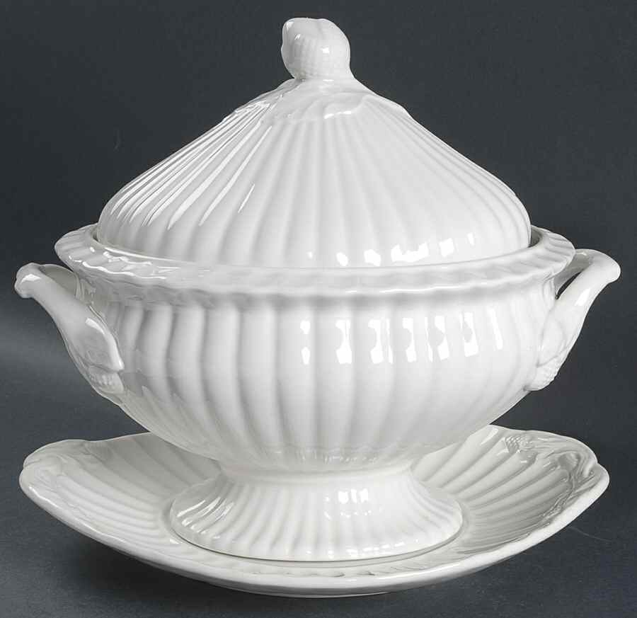 Wheat (Ribbed) Tureen & Lid w/Underplate by Red Cliff-1