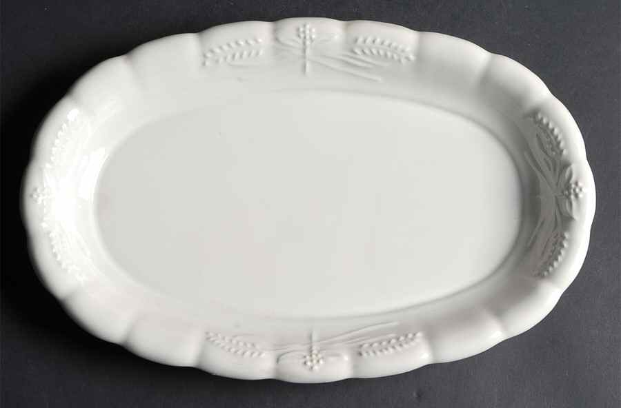 Wheat (Ribbed) 12" Oval Serving Platter by Red Cliff-1