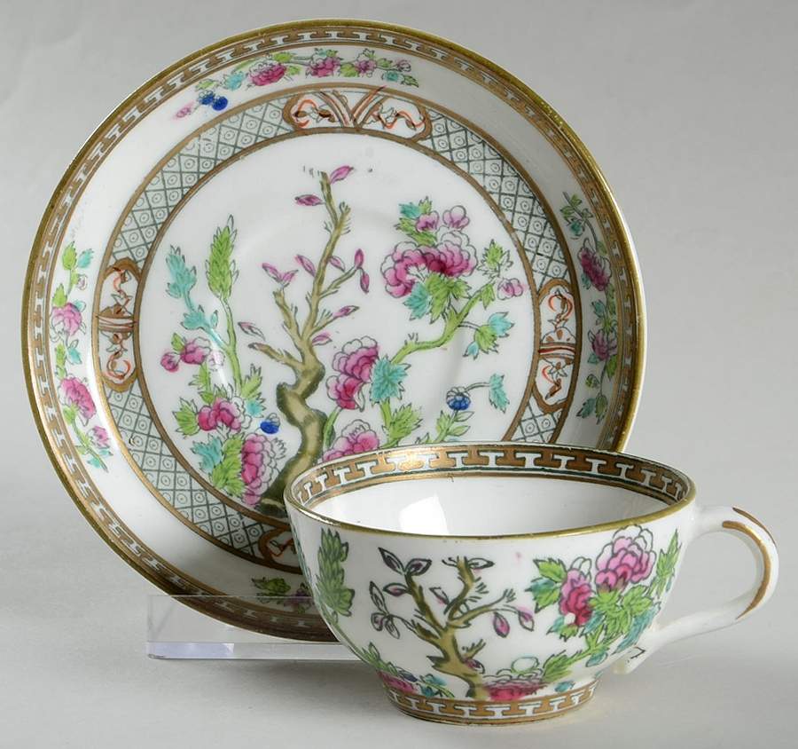 Indian Tree Footed Demitasse Cup & Saucer Set by Regent (England)-1