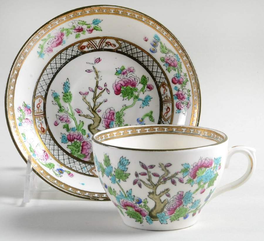 Indian Tree Flat Cup & Saucer Set by Regent (England)-1