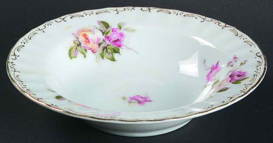 Spring Rose Rim Fruit/Dessert (Sauce) Bowl by Regal (Japan)-1