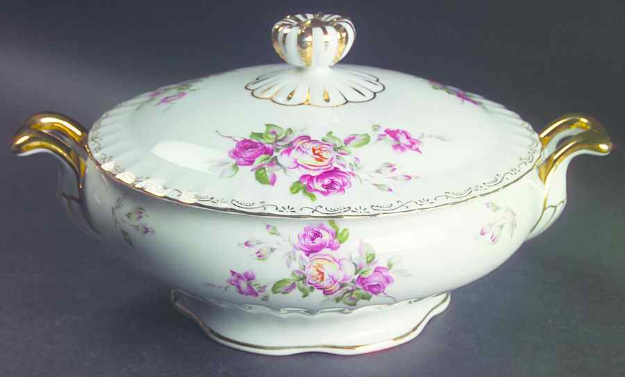 Spring Rose Round Covered Vegetable by Regal (Japan)-1