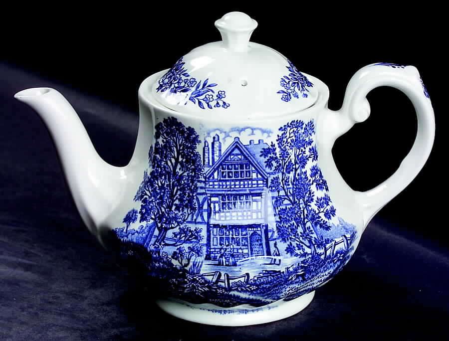 Shakespeare Country Blue Teapot & Lid by Royal Essex-1