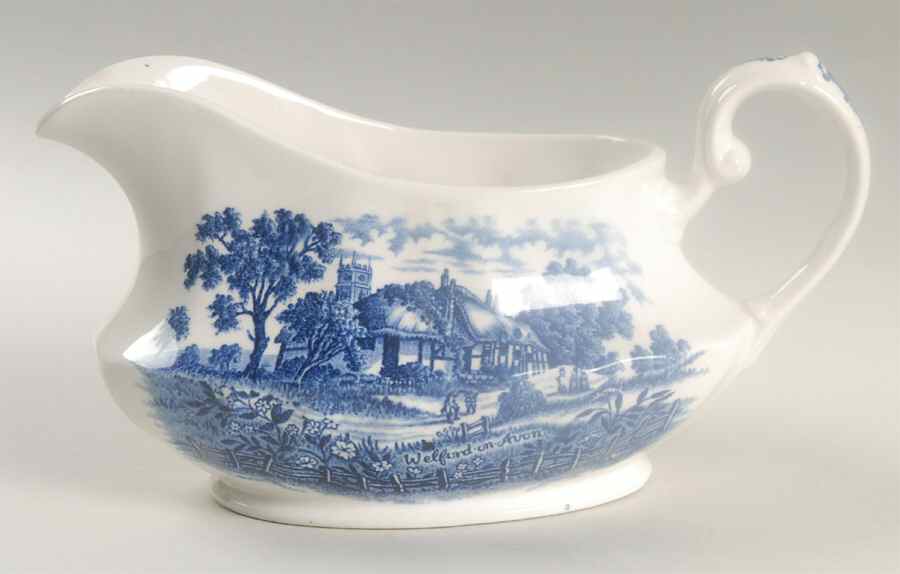 Shakespeare Country Blue Gravy Boat by Royal Essex-1