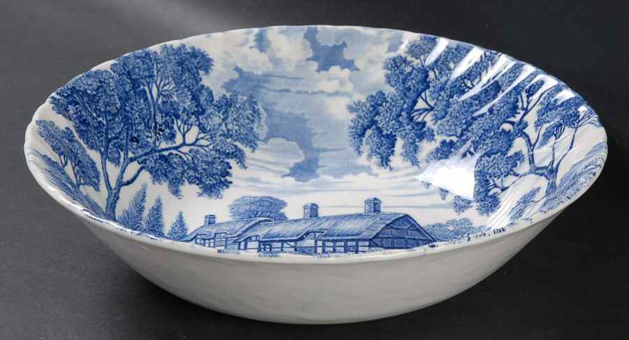 Shakespeare Country Blue 9" Round Vegetable Bowl by Royal Essex-1
