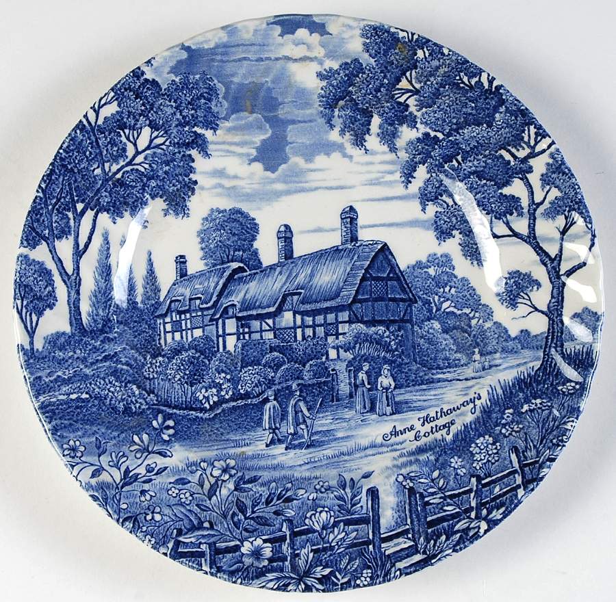 Shakespeare Country Blue Luncheon Plate by Royal Essex-1