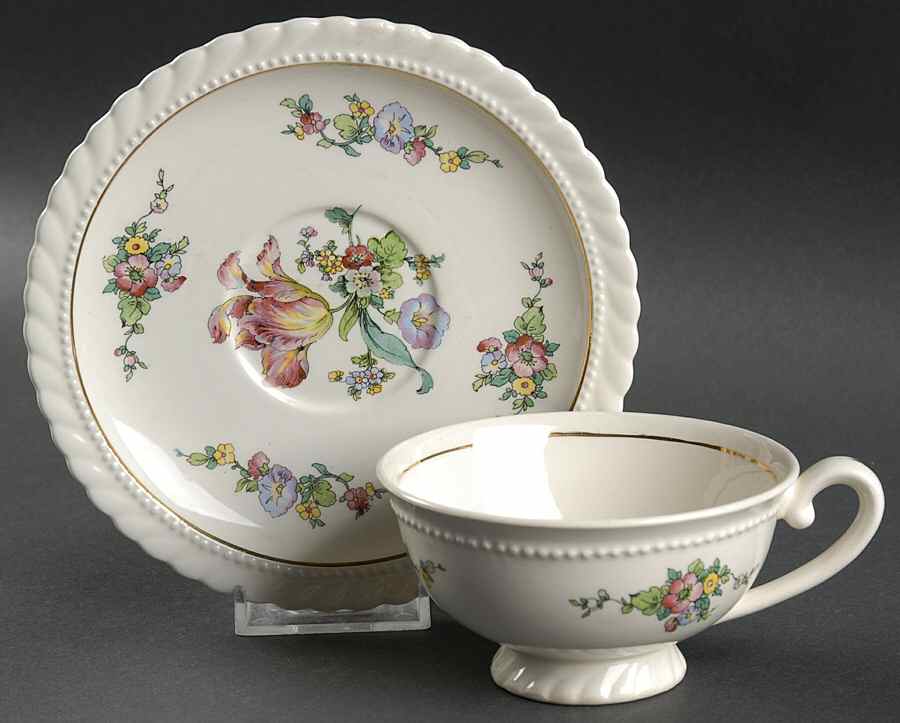 REV1 Footed Cup & Saucer Set by Regal Vellum-1