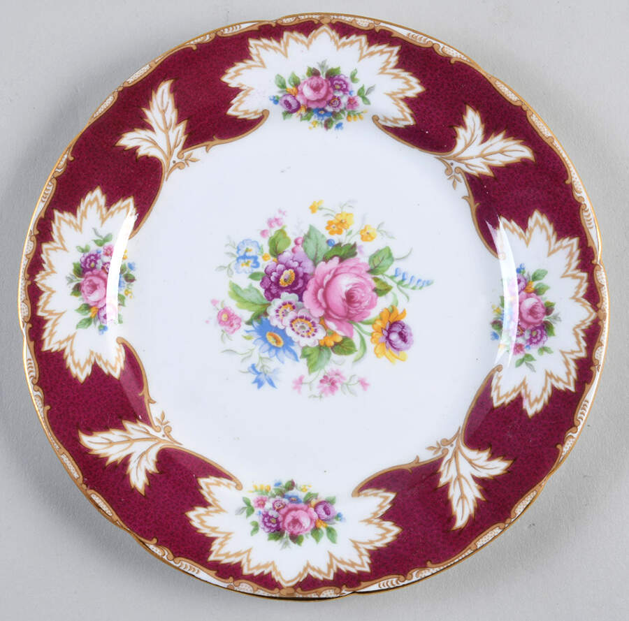 Academy Burgundy Salad Plate by Royal Grafton-1