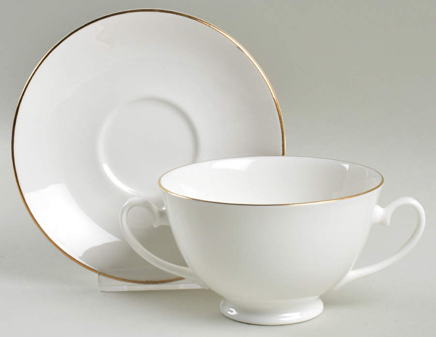 First Love Footed Cream Soup Bowl & Saucer Set by Royal Grafton-1