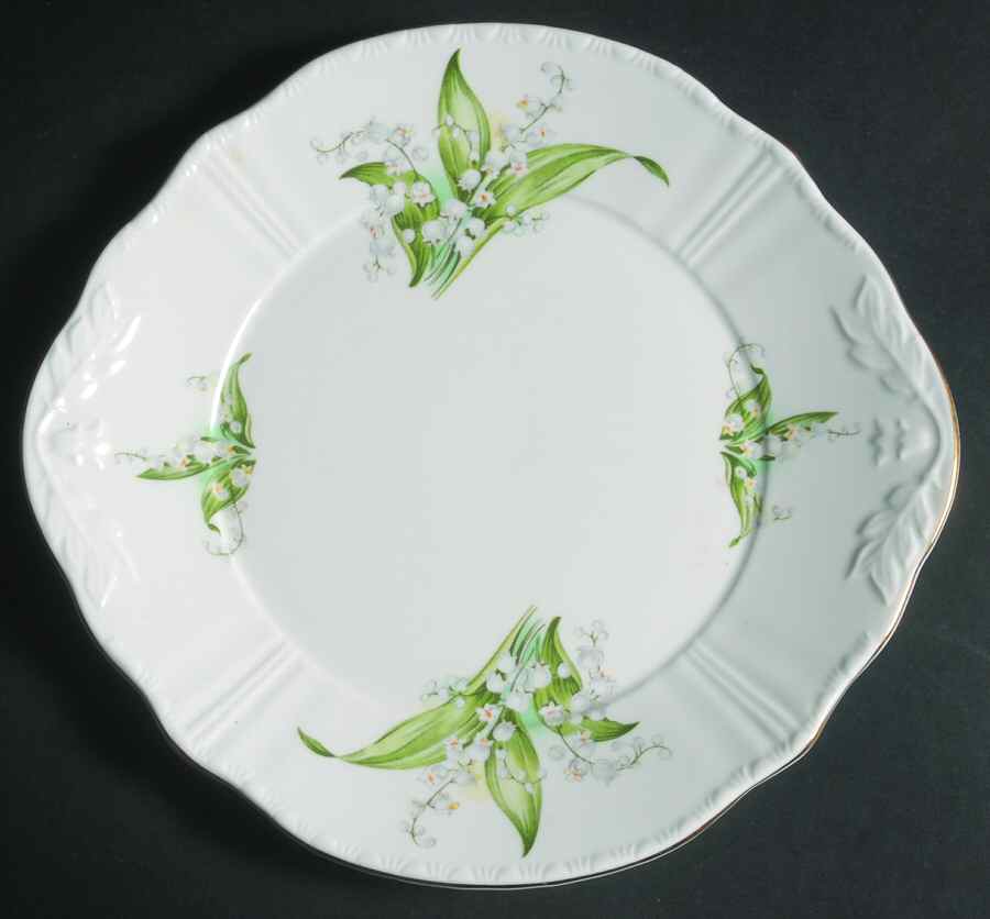 Lily of The Valley Handled Cake Plate by Royal Grafton-1