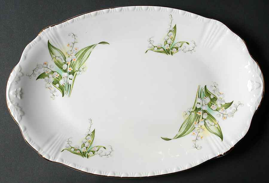 Lily of The Valley 11" Oval Serving Platter by Royal Grafton-1