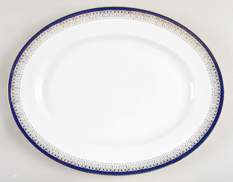 Majestic Dark Blue 15" Oval Serving Platter by Royal Grafton-1