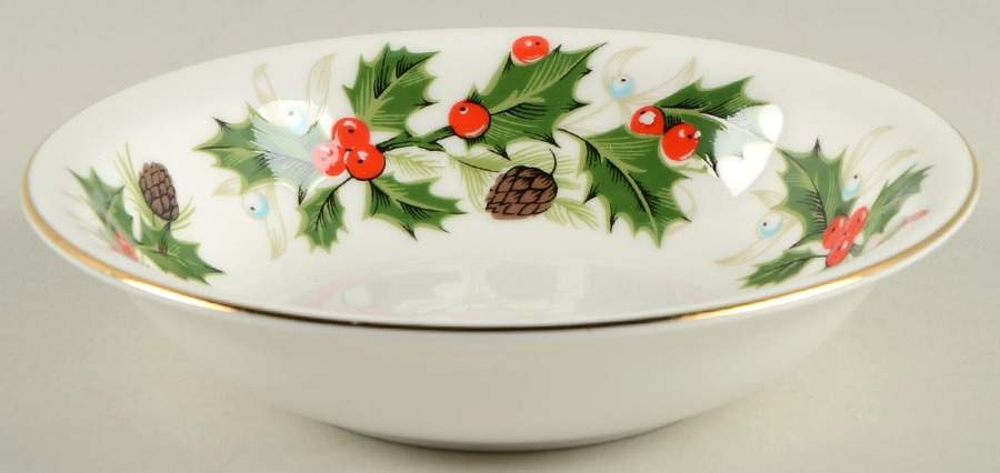 Noel (Holly Backstamp, Smooth) Rim Fruit/Dessert (Sauce) Bowl by Royal Grafton-1