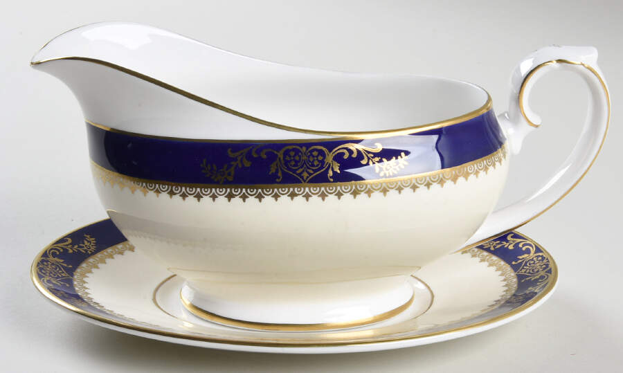 Viceroy Cobalt Gravy Boat & Underplate by Royal Grafton-1