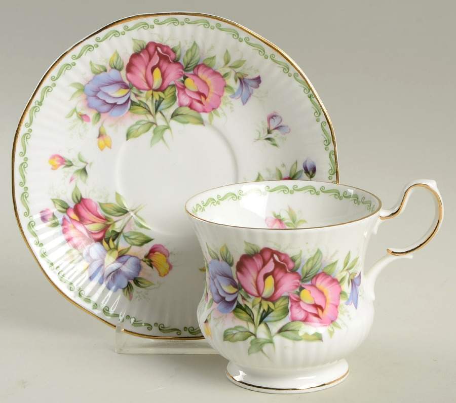 Special Flowers (No Month) Footed Cup & Saucer Set by Rosina-Queens-1
