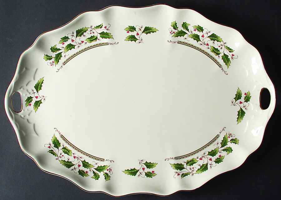 Holly Holiday 15" Oval Tray by Royal Limited-1