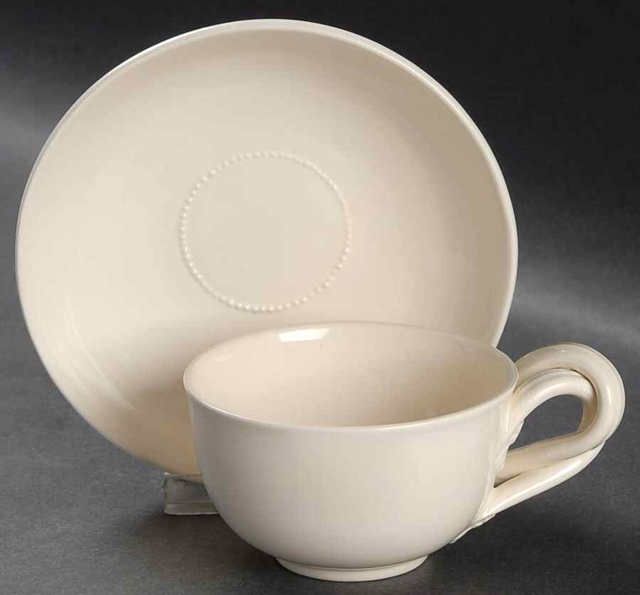 Classics Flat Cup & Saucer Set by Royal Creamware-1