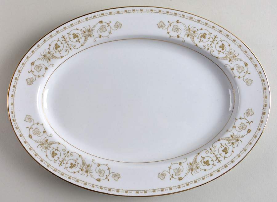 Caledonia 12" Oval Serving Platter by Rose (Japan)-1