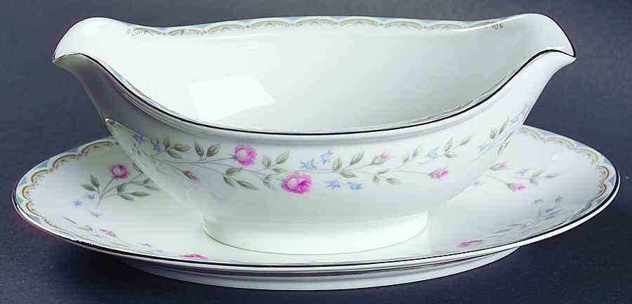 Colebrook Gravy Boat & Underplate by Rose (Japan)-1