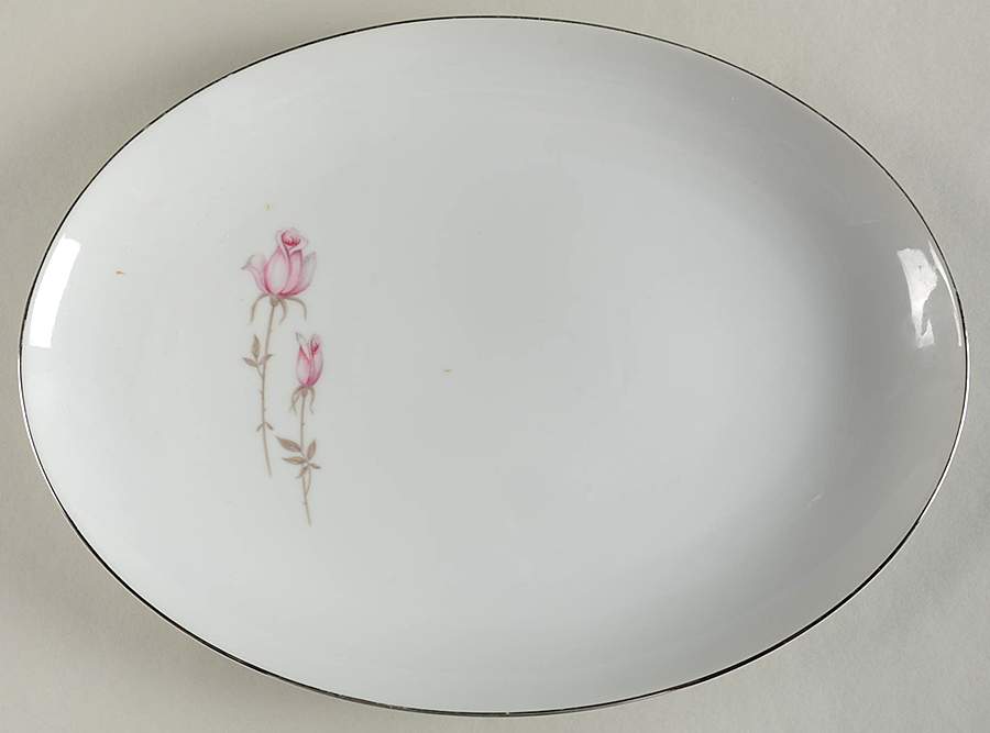 Duet 12" Oval Serving Platter by Rose (Japan)-1