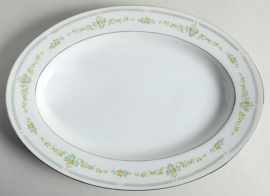 Elaine 12" Oval Serving Platter by Rose (Japan)-1