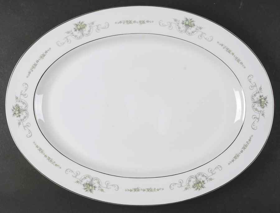 Gainsborough 16" Oval Serving Platter by Rose (Japan)-1