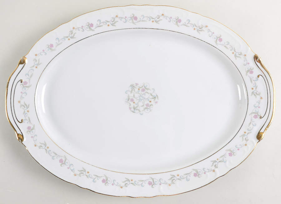 Romaine 16" Oval Serving Platter by Rose (Japan)-1