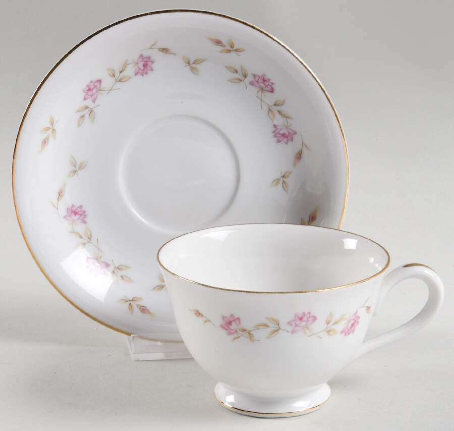 Wilma Footed Cup & Saucer Set by Rose (Japan)-1