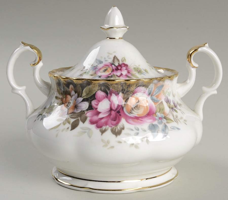 Autumn Roses Sugar Bowl & Lid by Royal Albert-1