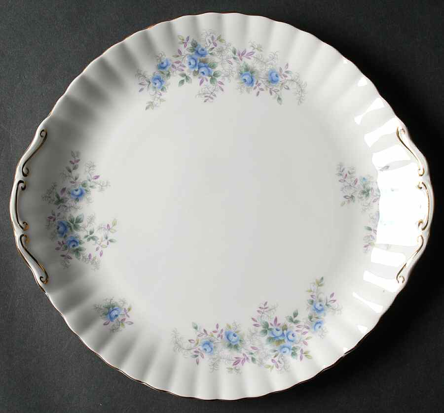 Blue Blossom Handled Cake Plate by Royal Albert-1