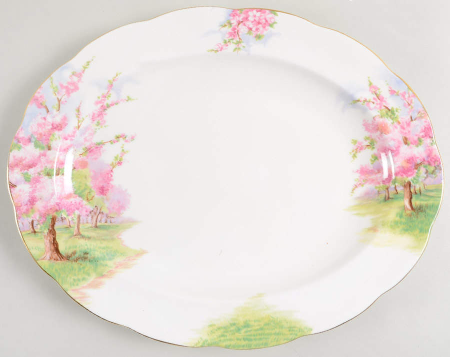 Blossom Time 13" Oval Serving Platter by Royal Albert-1