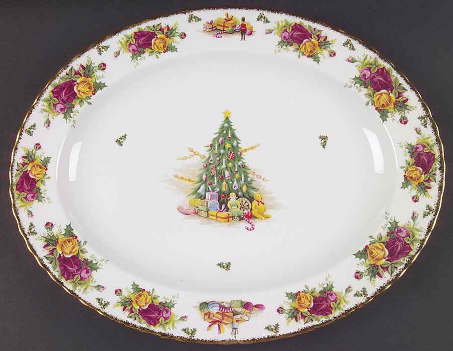 Christmas Magic 13" Oval Serving Platter by Royal Albert-1