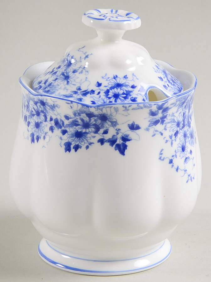 Dainty Blue Jam/Jelly & Lid by Royal Albert-1