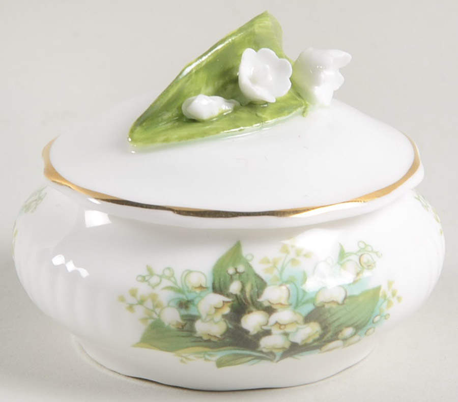 Flower of The Month (Newer, Montrose) 1" Round Box & Lid by Royal Albert-1