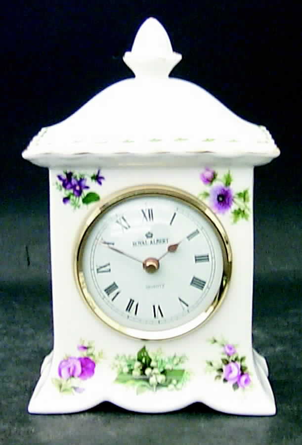 Flower of The Month (Newer, Montrose) Large Carriage Clock by Royal Albert-1