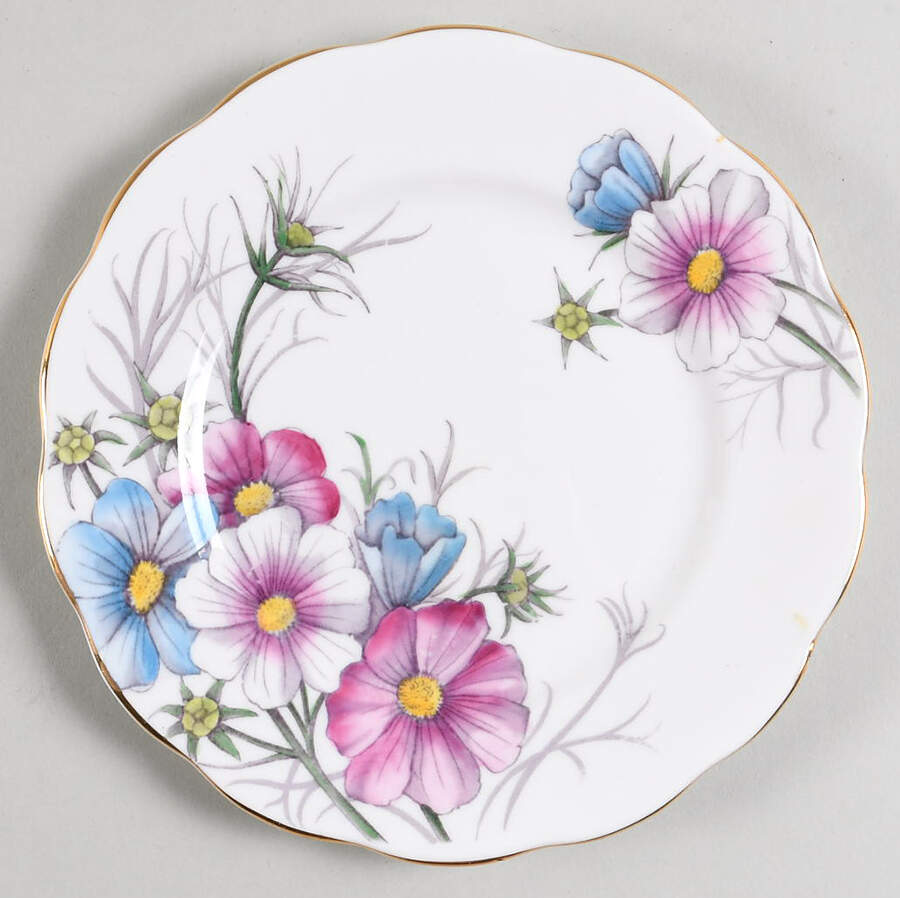 Flower of The Month (Older, Hampton) Bread & Butter Plate by Royal Albert-1