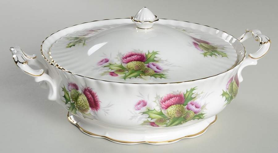 Highland Thistle Round Covered Vegetable by Royal Albert-1