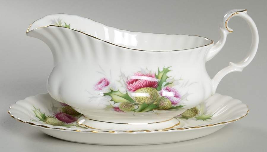 Highland Thistle Gravy Boat & Underplate by Royal Albert-1